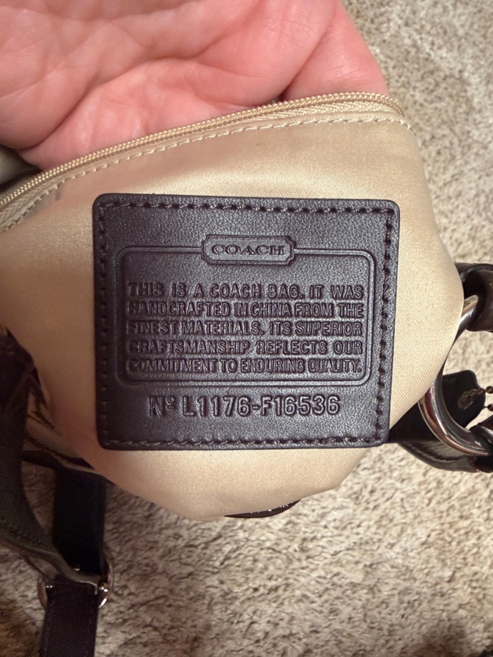 Coach Signature Canvas Shoulder Bag in Brown and Tan - Picture 6 of 8